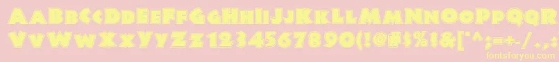 Jungle Fever Inline Nf Font – Yellow Fonts on Pink Background