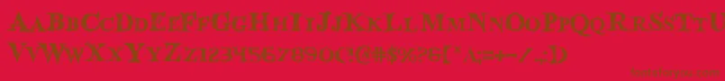 Bloodcrow-Schriftart – Braune Schriften auf rotem Hintergrund