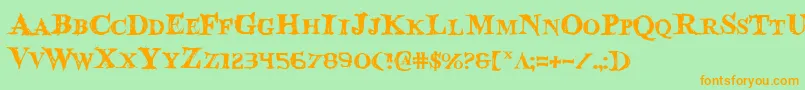 Шрифт Bloodcrow – оранжевые шрифты на зелёном фоне