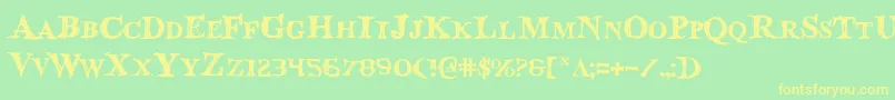 Bloodcrow-Schriftart – Gelbe Schriften auf grünem Hintergrund