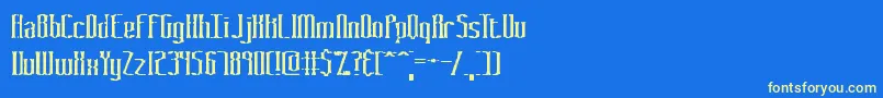 GraveyardBrk Font – Yellow Fonts on Blue Background