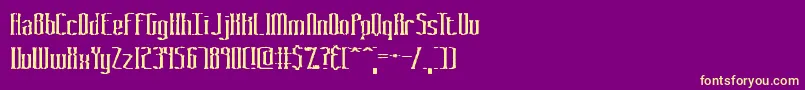 GraveyardBrk Font – Yellow Fonts on Purple Background