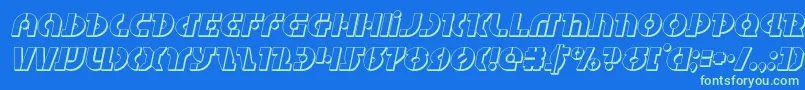 Questlok3Dital Font – Green Fonts on Blue Background