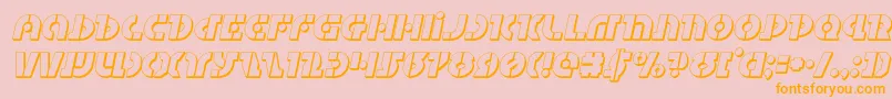 Questlok3Dital-Schriftart – Orangefarbene Schriften auf rosa Hintergrund