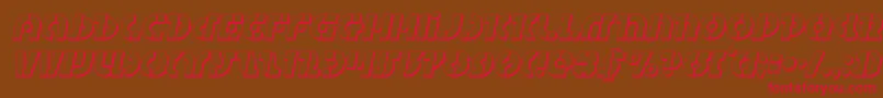 フォントQuestlok3Dital – 赤い文字が茶色の背景にあります。