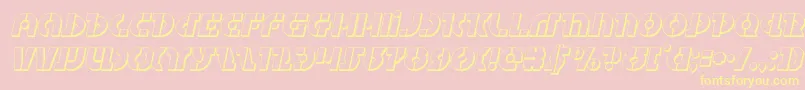 Questlok3Dital Font – Yellow Fonts on Pink Background