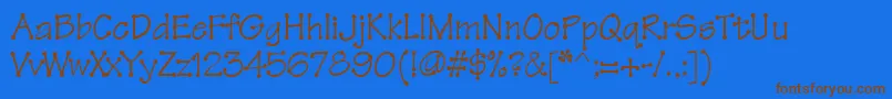 Threadfun Font – Brown Fonts on Blue Background