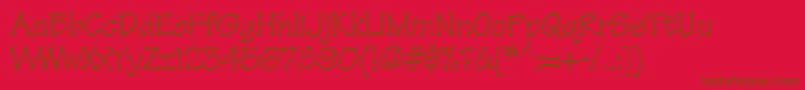 Threadfun-Schriftart – Braune Schriften auf rotem Hintergrund