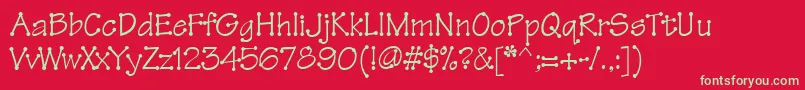 Threadfun Font – Green Fonts on Red Background