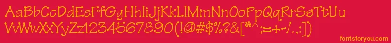 Threadfun Font – Orange Fonts on Red Background