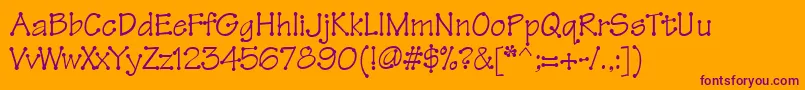 Threadfun Font – Purple Fonts on Orange Background