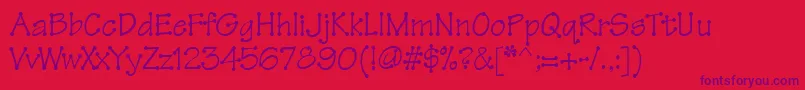 Threadfun Font – Purple Fonts on Red Background