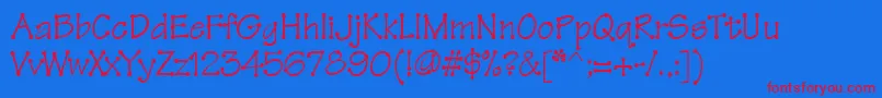 Threadfun Font – Red Fonts on Blue Background