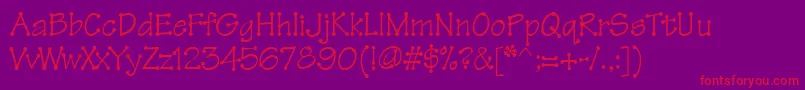 Threadfun Font – Red Fonts on Purple Background