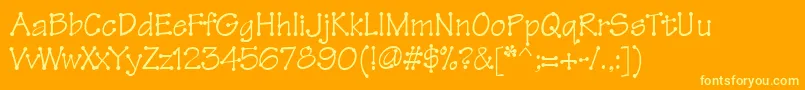 Threadfun Font – Yellow Fonts on Orange Background