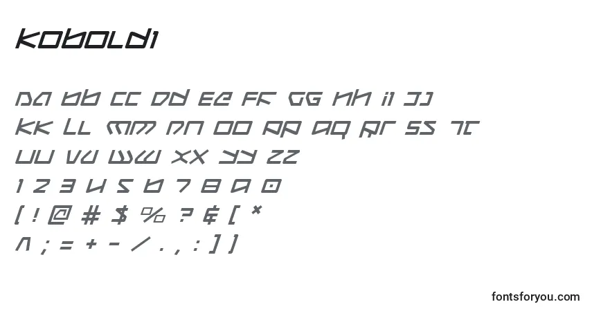 Czcionka Koboldi – alfabet, cyfry, specjalne znaki