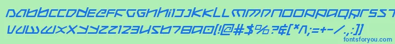 Koboldi-fontti – siniset fontit vihreällä taustalla