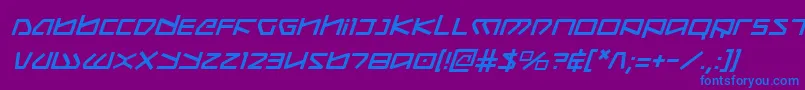Koboldi-Schriftart – Blaue Schriften auf violettem Hintergrund