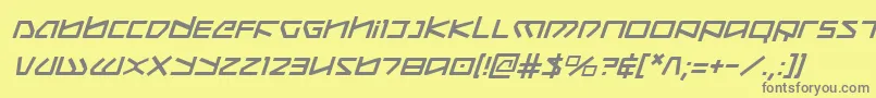 Koboldi-fontti – harmaat kirjasimet keltaisella taustalla