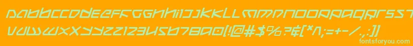 Koboldi-fontti – vihreät fontit oranssilla taustalla