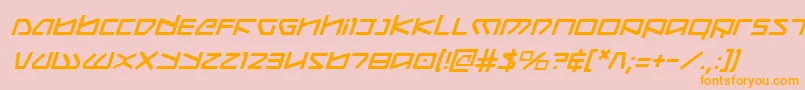 フォントKoboldi – オレンジの文字がピンクの背景にあります。