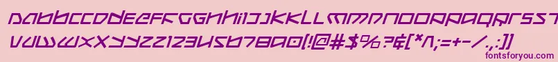 Koboldi-fontti – violetit fontit vaaleanpunaisella taustalla
