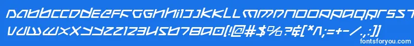 Koboldi-fontti – valkoiset fontit sinisellä taustalla