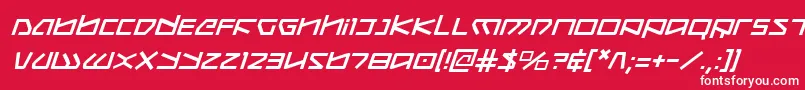Koboldi-Schriftart – Weiße Schriften auf rotem Hintergrund