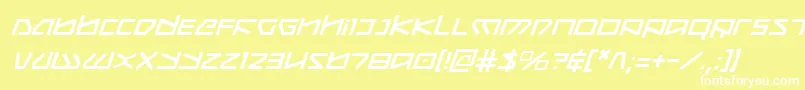 Шрифт Koboldi – белые шрифты на жёлтом фоне