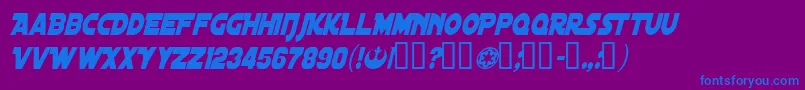 DistantGalaxyCondensedItalic Font – Blue Fonts on Purple Background