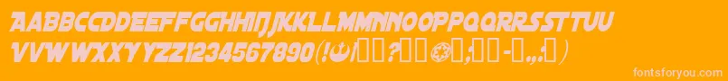DistantGalaxyCondensedItalic Font – Pink Fonts on Orange Background
