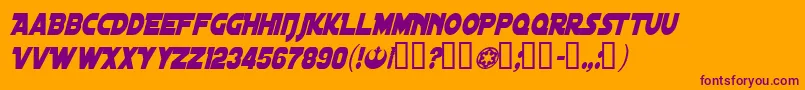 DistantGalaxyCondensedItalic Font – Purple Fonts on Orange Background