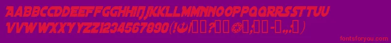 DistantGalaxyCondensedItalic Font – Red Fonts on Purple Background