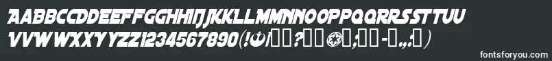 フォントDistantGalaxyCondensedItalic – 黒い背景に白い文字