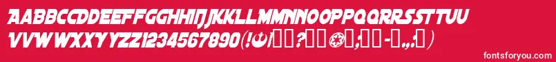 DistantGalaxyCondensedItalic Font – White Fonts on Red Background