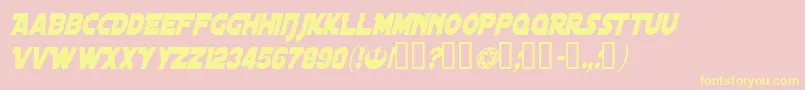 DistantGalaxyCondensedItalic Font – Yellow Fonts on Pink Background