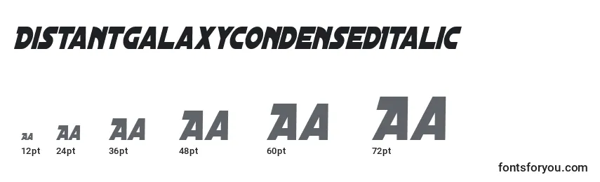 DistantGalaxyCondensedItalic Font Sizes