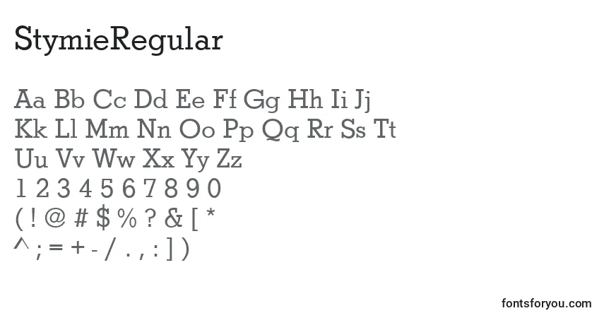 Fuente StymieRegular - alfabeto, números, caracteres especiales