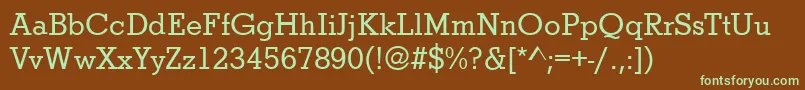 StymieRegular-fontti – vihreät fontit ruskealla taustalla