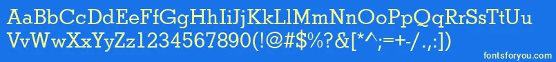 StymieRegular Font – Yellow Fonts on Blue Background