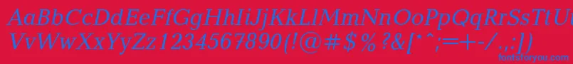 BalticacItalic Font – Blue Fonts on Red Background