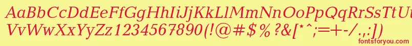 BalticacItalic Font – Red Fonts on Yellow Background