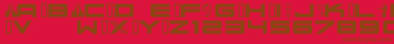 Nuschoolmilitia-fontti – ruskeat fontit punaisella taustalla