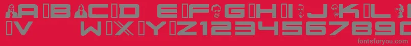 Czcionka Nuschoolmilitia – szare czcionki na czerwonym tle