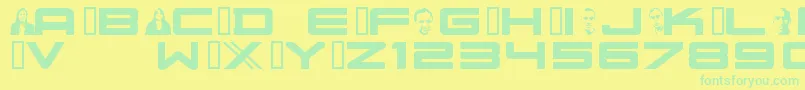 Шрифт Nuschoolmilitia – зелёные шрифты на жёлтом фоне
