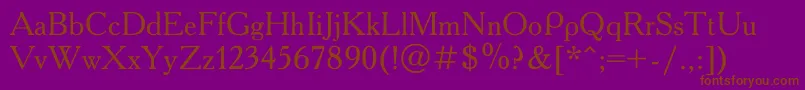 AcademyCond Font – Brown Fonts on Purple Background