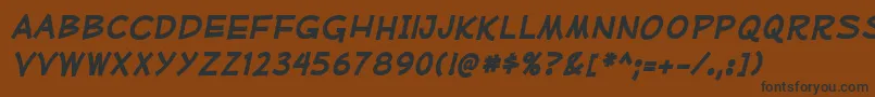 MufferawrgBolditalic Font – Black Fonts on Brown Background