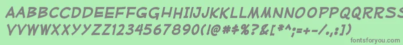 MufferawrgBolditalic Font – Gray Fonts on Green Background