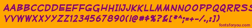 MufferawrgBolditalic Font – Purple Fonts on Orange Background