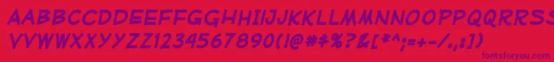 MufferawrgBolditalic Font – Purple Fonts on Red Background